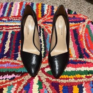 Classy Black Textured Antonio Melani Pumps